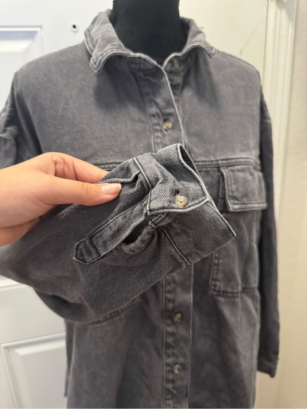 Universal Thread Washed Gray Oversized Jean Jacket - Picture 2 of 7